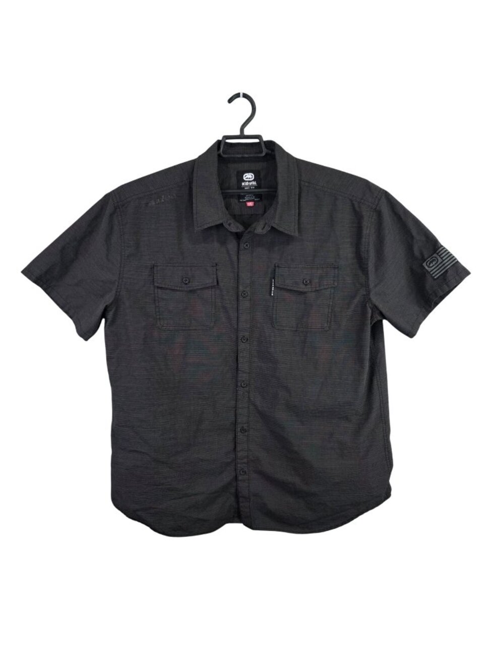Mens Ecko Unltd. Button Up Utility Shirt Short Sleeve Cotton Blend Size 2XL